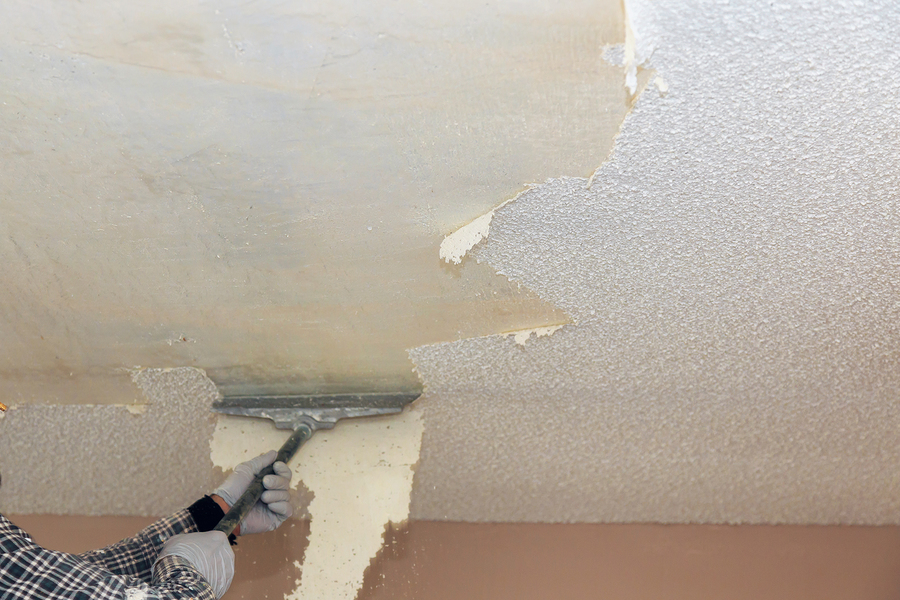 destructing the ceiling paint